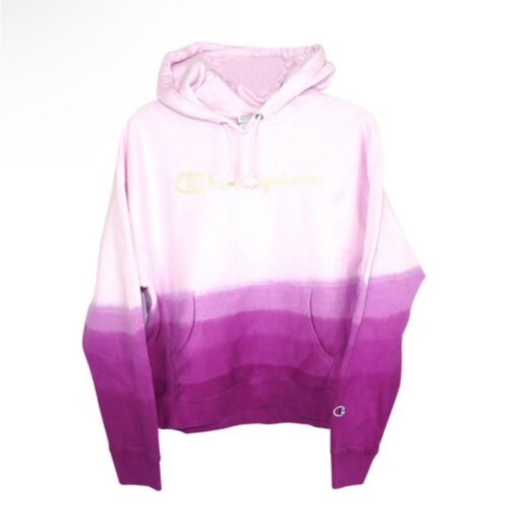 Champion NWOT Women's Reverse Weave Ombre Dip Dye Tonal Spray Berry Hoodie